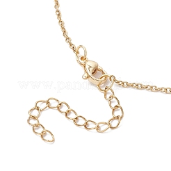 Collar de cadena tipo cable de acero inoxidable 304 con cuentas de perla blanca redonda de 4.5 mm para mujer&nbsp;NJEW-JN05571