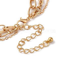 Collane con ciondolo a fiocco in lega a 3 strato per donna&nbsp;NJEW-U013-01G-02