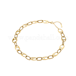 Colliers à maillons ovales en acier inoxydable 304&nbsp;NJEW-OY002-60G