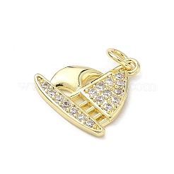 Pendenti in zirconi cubici trasparenti in micro pavè di ottone&nbsp;KK-H255-27G
