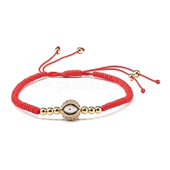 Braccialetto di perline intrecciate tonde con malocchio per ragazze donne&nbsp;BJEW-JB06974