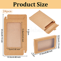 Scatole per biscotti rettangolari in carta con finestra trasparente&nbsp;CON-WH0107-01A