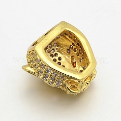 Micro cz ottone spianare aaa zirconi 3 d leopardo perline testa&nbsp;ZIRC-L012-09G-NR
