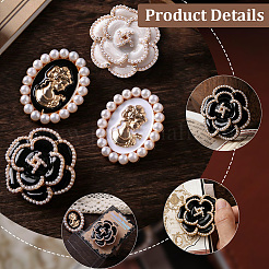 Blumenclips aus Emaille- und Kunststoffperlen&nbsp;AJEW-WH20130-221A-01