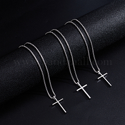 25 stücke legierung kreuz anhänger 667 edelstahl box kette halsketten&nbsp;NJEW-DR0001-13