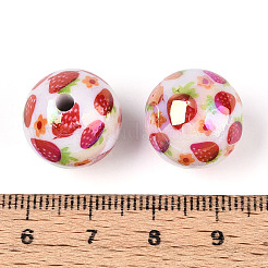 Perles acryliques opaques imprimés&nbsp;MACR-T048-04E
