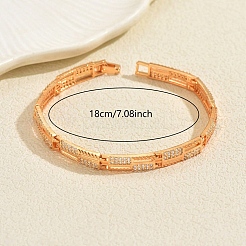 Bracciali a catena con micro pavé di zirconi cubici trasparenti in ottone per donna&nbsp;OU1621-2