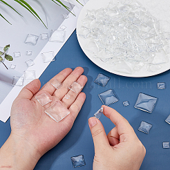 150 Stück 8 Arten transparentes Glas quadratische Cabochons&nbsp;GGLA-FH0001-04