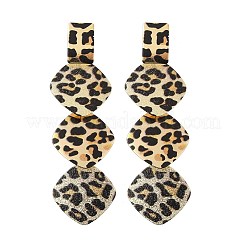 Ohrstecker aus Legierung mit Leopardenmuster&nbsp;LS-EJEW-K304-01B-G