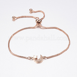 Bracelets bolo extensibles en laiton avec zircon cubique de micro pavé&nbsp;BJEW-J180-19