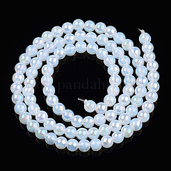Chapelets de perles en verre d'imitation jade électrolytique&nbsp;LS-GLAA-T032-J4mm-AB02