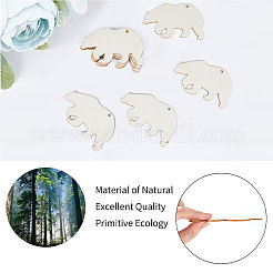 Ensemble de pendentifs en bois vierges inachevés à thème animal pour les arts de la peinture&nbsp;WOOD-WH0124-26B