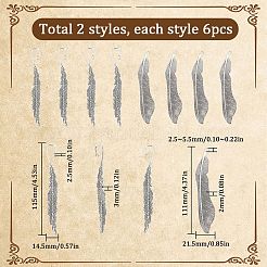 12 Stück 2 Stile tibetischer Stil Legierung Lesezeichen Zubehörse mit Loch&nbsp;FIND-SC0006-55