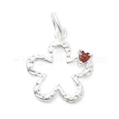 925 Sterling Silber Pavé Anhänger mit orangerotem Zirkonia&nbsp;STER-A048-11MS