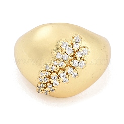 Micro ottone spianare anelli gemelli zirconi&nbsp;RJEW-U030-03G-01