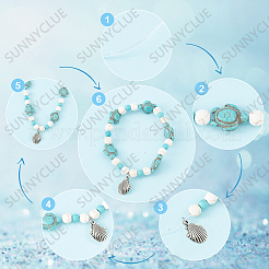Kit fai da te per realizzare braccialetti estivi da spiaggia con pietre preziose&nbsp;DIY-SC0019-28