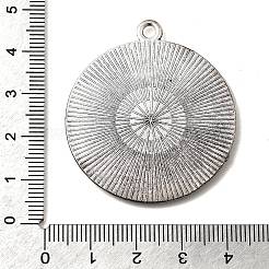 Pendentif support de cabochon plat rond de style tibétain&nbsp;TIBE-C067-01AS-NR