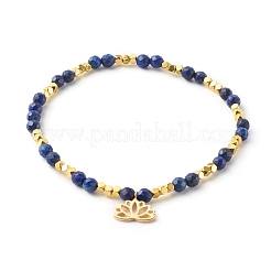 Bracelets de charme extensible lotus en laiton&nbsp;BJEW-JB06256