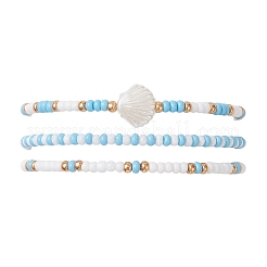3 Stück 3 Stile Stretch-Armbänder aus Glasperlen für Frauen&nbsp;BJEW-MZ00345-01