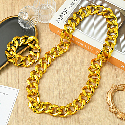 Ensemble de bijoux en acrylique avec colliers et bracelets à maillons cubains&nbsp;SJEW-SP0001-01G