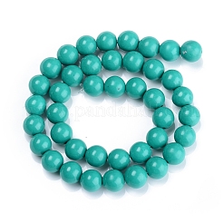 Hebras de cuentas de jade mashan naturales teñidas&nbsp;DJDA-E266-14mm-01