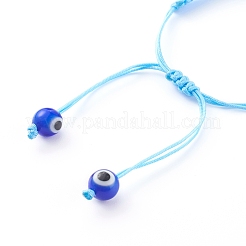 Pulseras de cuentas trenzadas de hilo de nylon ajustable&nbsp;BJEW-JB06066