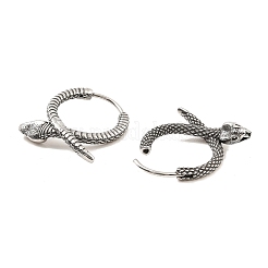 Pendientes de aro de acero inoxidable quirúrgico 316 de plata antigua&nbsp;EJEW-D096-03C-AS