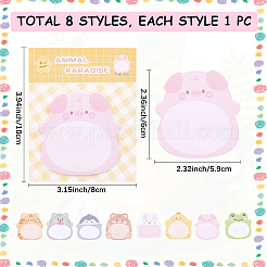 8 bloc de notas adhesivas con 8 estilos de animales lindos&nbsp;DIY-CP0012-68B