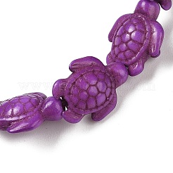 Synthetisches Stretch-Armband mit türkisfarbenen Schildkrötenperlen für Damen&nbsp;BJEW-WH0018-16C