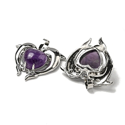 Pendenti a cuore di ametista naturale&nbsp;G-M434-02P-24