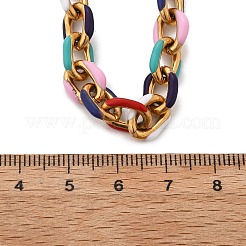 Collane a catena con smalto colorato in acciaio inossidabile 304 per donna&nbsp;NJEW-P328-01G
