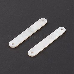 Naturweiße Muschelverbinder-Charms&nbsp;BSHE-E028-13