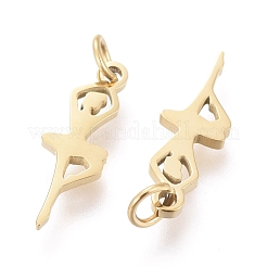Placcatura ionica (ip) ciondoli in acciaio inossidabile 304&nbsp;STAS-H100-23G-B