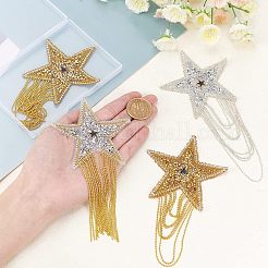 4 toppa da cucire/stirare con 2 strass smaltati&nbsp;DIY-FG0002-73