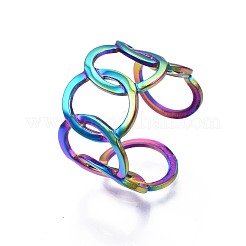 Manschettenring aus ineinandergreifenden Ringen aus Edelstahl 304&nbsp;RJEW-N038-085
