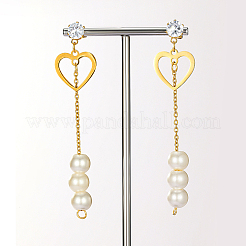 Boucles d'oreilles pendantes en acier inoxydable 304 doré&nbsp;CL0746-2