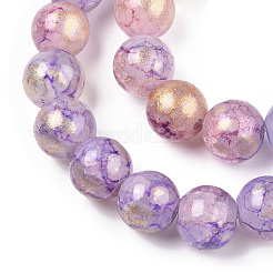 Perles de verre craquelé cuites au four&nbsp;DGLA-R053-05A