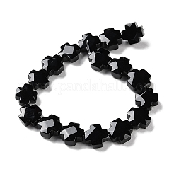Natürlich gefärbte und erhitzte schwarze Onyxperlenstränge&nbsp;G-K357-C06-01