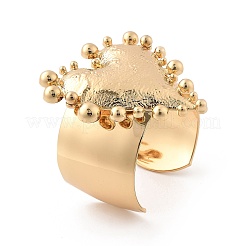 Bracciali aperti in lega con cuore strutturato per le donne&nbsp;BJEW-A027-01G