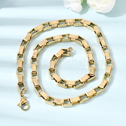 Collares de cadena de caja de acero inoxidable 304 unisex&nbsp;NJEW-K305-14G