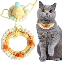 Collare e cappello per animali domestici in lana intrecciata fatti a mano&nbsp;AJEW-CN0004-22A