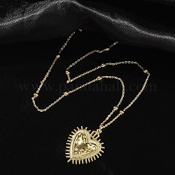 Colliers avec pendentif coeur en laiton pour femmes&nbsp;LS-NJEW-U020-02G