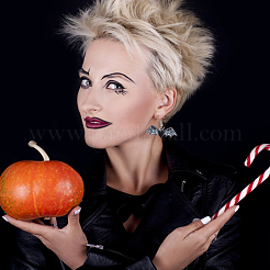 3 Paar 3 Stile Skeletthand & Fledermaus & Flasche Acryl-Ohrhänger für Halloween&nbsp;EJEW-AN0002-93