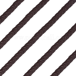 Cordón de cuero sintético trenzado redondo de 5 m para joyería&nbsp;OCOR-GF0004-96B-02