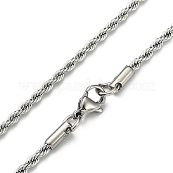 Collane in acciaio inossidabile 304 anti-ossidazione collane unisex con catena a corda&nbsp;NJEW-507L-10