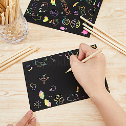 200 Stück Bambusstift in 2 Stilen für Regenbogen-Kratzpapierkunst.&nbsp;AJEW-FH0004-44