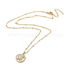 Löwen-Halsketten mit Anhänger aus Messing mit Mikropavé-Kubikzirkonia für Damen&nbsp;NJEW-A015-06KCG