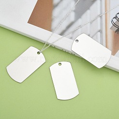 Pendentifs vierges à estampiller rectangulaires en acier inoxydable 201 résistant au ternissement&nbsp;LS-STAS-S031-03