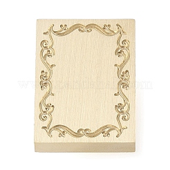 Cadre de fleur rectangle têtes de tampon en laiton&nbsp;AJEW-M037-04G-02
