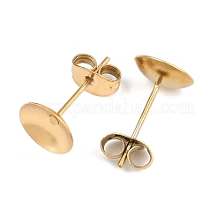 Componenti per orecchini a bottone in acciaio inossidabile 304&nbsp;STAS-D389-03F-G
